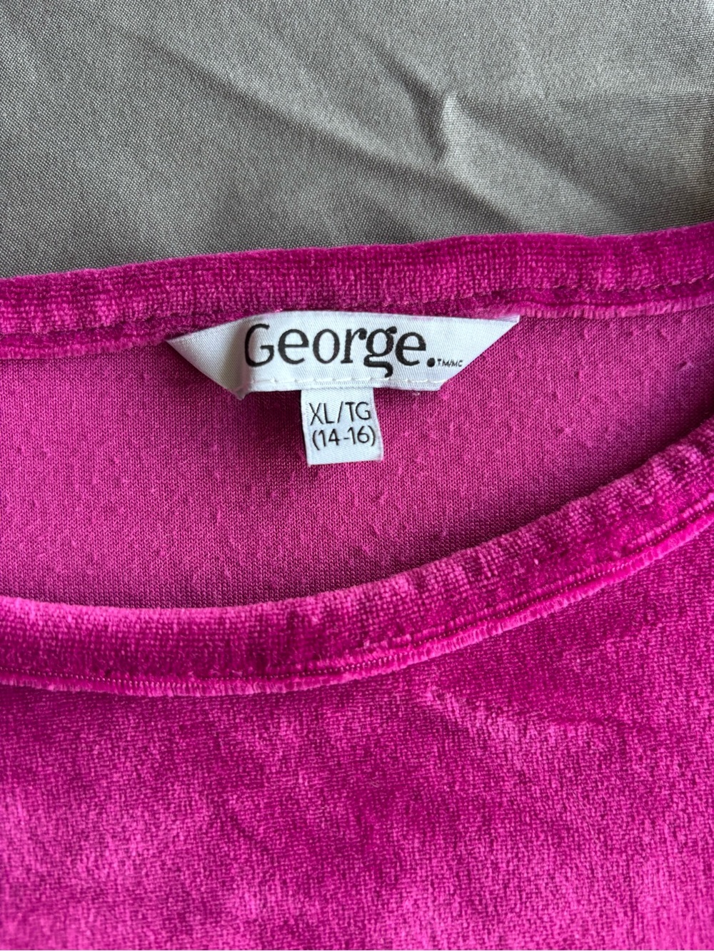 George Fuchsia Velvet Ruffle Shoulder Top - Picture 2 of 5